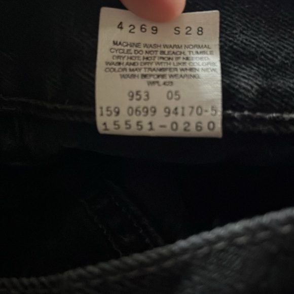 Levi’s women’s VINTAGE 550 Relaxed Fit Tapered Leg black denim jeans size 16L - Picture 3 of 12